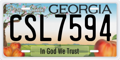 GA license plate CSL7594