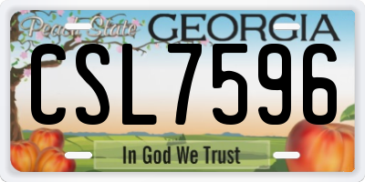 GA license plate CSL7596