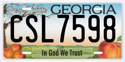 GA license plate CSL7598