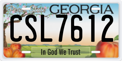 GA license plate CSL7612