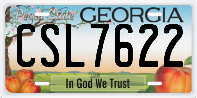 GA license plate CSL7622