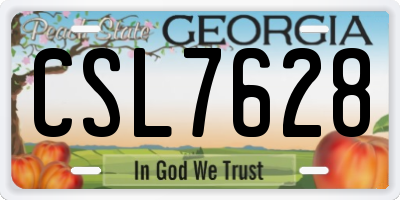 GA license plate CSL7628