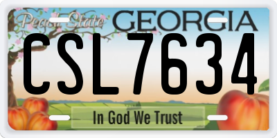 GA license plate CSL7634