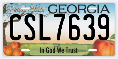 GA license plate CSL7639