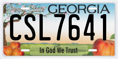 GA license plate CSL7641