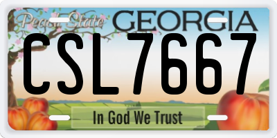GA license plate CSL7667