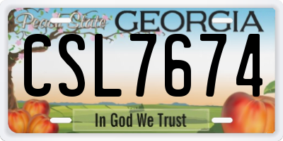GA license plate CSL7674