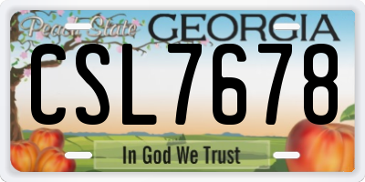 GA license plate CSL7678