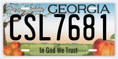 GA license plate CSL7681