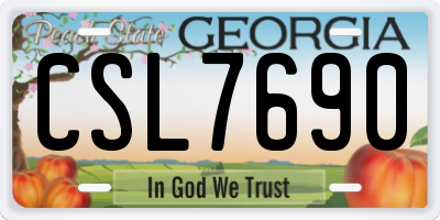 GA license plate CSL7690