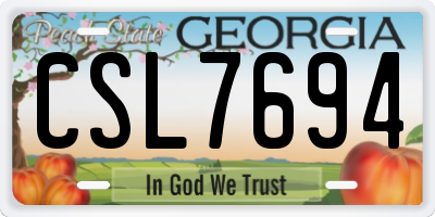 GA license plate CSL7694