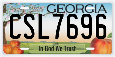 GA license plate CSL7696