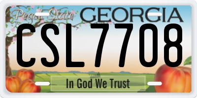 GA license plate CSL7708