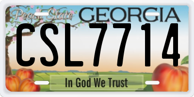 GA license plate CSL7714