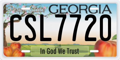 GA license plate CSL7720