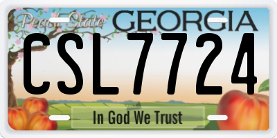 GA license plate CSL7724