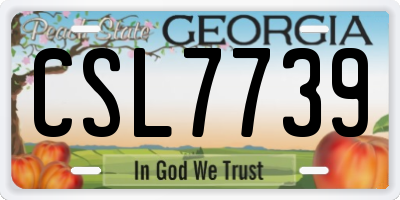 GA license plate CSL7739