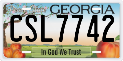 GA license plate CSL7742