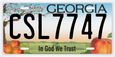 GA license plate CSL7747