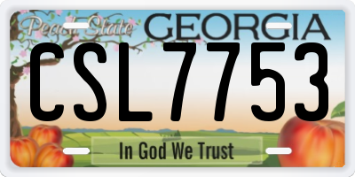 GA license plate CSL7753
