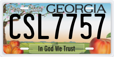 GA license plate CSL7757