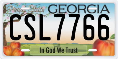 GA license plate CSL7766