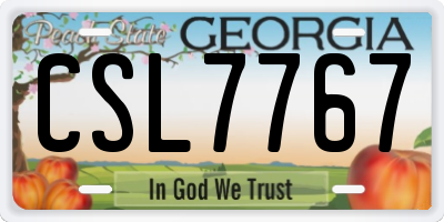 GA license plate CSL7767