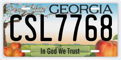 GA license plate CSL7768