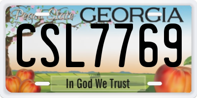 GA license plate CSL7769