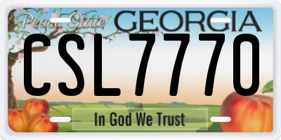 GA license plate CSL7770