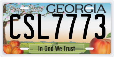 GA license plate CSL7773