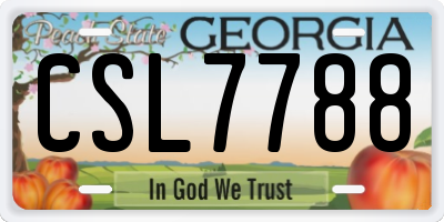 GA license plate CSL7788