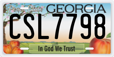 GA license plate CSL7798