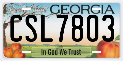 GA license plate CSL7803