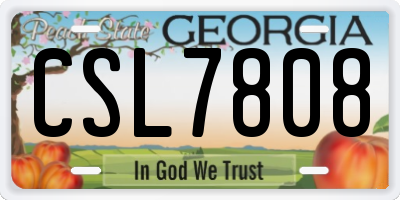 GA license plate CSL7808