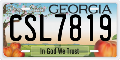 GA license plate CSL7819