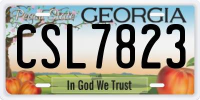 GA license plate CSL7823