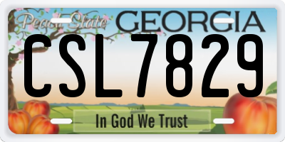 GA license plate CSL7829