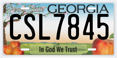 GA license plate CSL7845