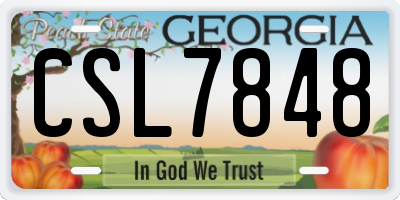 GA license plate CSL7848
