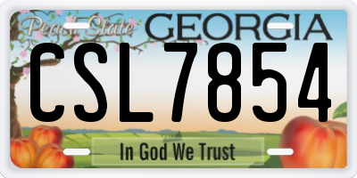 GA license plate CSL7854