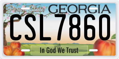 GA license plate CSL7860
