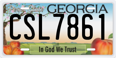GA license plate CSL7861