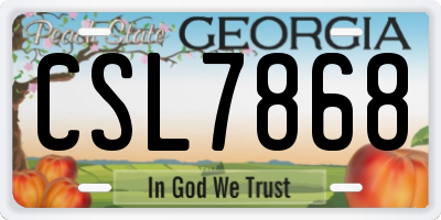 GA license plate CSL7868