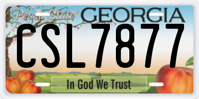 GA license plate CSL7877