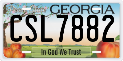 GA license plate CSL7882
