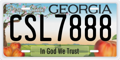 GA license plate CSL7888