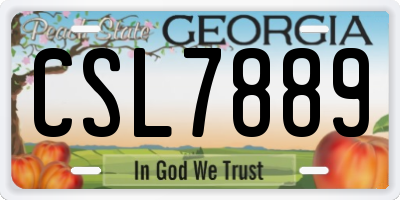 GA license plate CSL7889