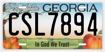GA license plate CSL7894