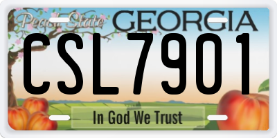 GA license plate CSL7901